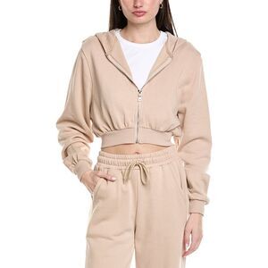 Knit Riot Womens  Cove Crop Zip Hoodie, Brown